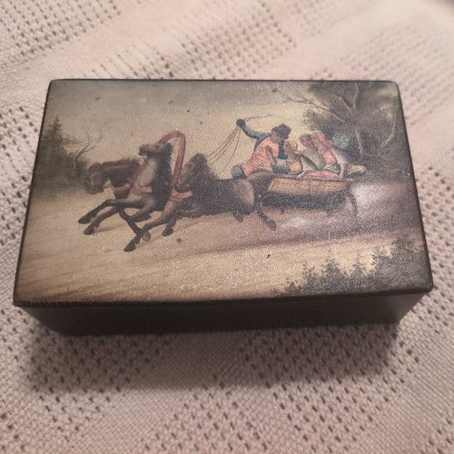 Antike russische lackdose - russische,