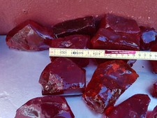 Glasbrocken mittel Single rot Glasbruch Glasstein Glas 