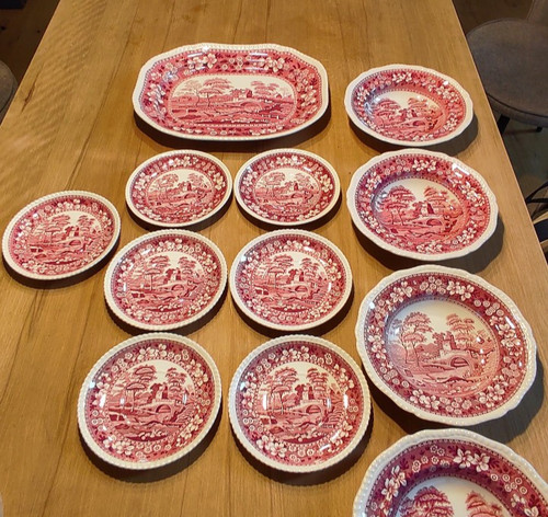 Spode pink tower teeservice - pink,