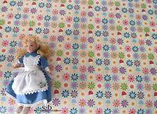 4102 - Tapete  53 x 30 cm "Bunte Blumen" - Ideal für Puppenhaus und Puppenstube