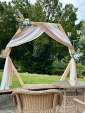 Hochzeit Bogen aus unbehandelten Massiv Holz Kiefer, Traubogen Hexagon