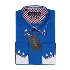Herren Royal Blau Gestreiftes