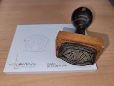 Vintage Stempel Praxisbedarf HNO Kehlkopf/Stimmlippen