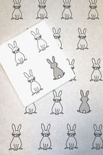 Kracht Geschirr-Trocken-Küchentuch Frottiertuch "Hasenschule" lustige Hasen
