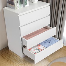 Kommode mit 3/4 Schubladen Sideboard Weiß Anrichte Holz Möbel Schubladenschrank