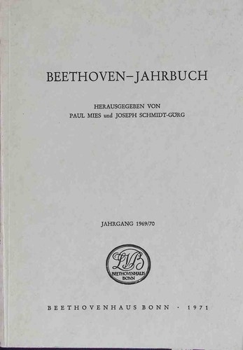 Beethoven jahrbuch jahrgang - beethoven-jahrbuch,