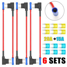 6x Autosicherungen Steck Sicherung Verteiler 20A 15A Neu KFZ Mini Stromdieb 12V