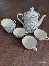 Teekanne ca. 1,4 l mit 6 Tassen  Zwiebelmuster Form MARIENBAD spülmaschinenfest