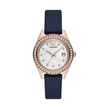 Emporio Armani Damen Armbanduhr  Blau / Roségold  AR11448