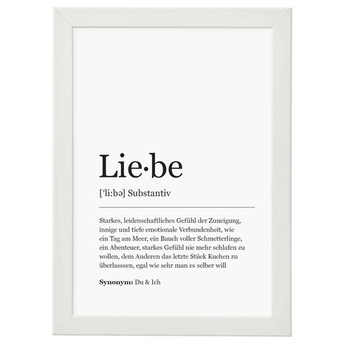 Liebe wandbild kunstdruck din - liebe,