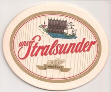 Stralsunder Bier - alter Bierdeckel "Unser Stralsunder ... vom Faß"