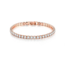 750 Rosegold Armband 5,61ct Zirkon 18 Karat Bracelet 17cm x 3mm 3,32g Gold PL