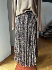 aybi Aysen Bitzer Plisseerock braun beige schwarz Rock Midirock Gr. M 38