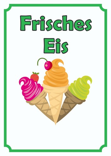 Frisches eis schild hochkant - frisches,