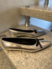 Mangoon Spitze Ballerinas Damenschuhe Silber Grau Gr 36