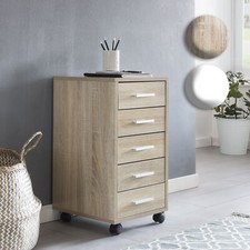 Rollcontainer Holz Rollen Standcontainer 33x63x38cm Schreibtischcontainer