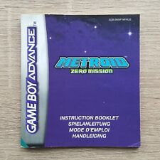 Nintendo Gameboy Advance Anleitung Metroid Zero Mission Spielanleitung Booklet