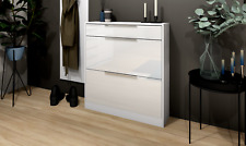 Schuhschrank Schuhkipper Garderobe Regal Weiß Hochglanz OLIVA 1 BASIC