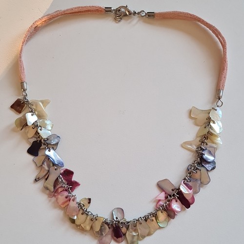 Halskette muschel charm rosa - halskette, muschel-charm,