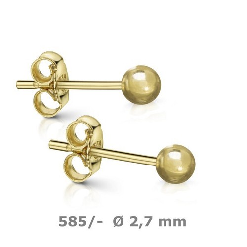 585 gold ohrstecker kugel - gold,
