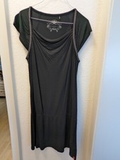 EDC by Esprit Empire Ketten Kleid schwarz L Waserfall Ausschnitt Gothic 