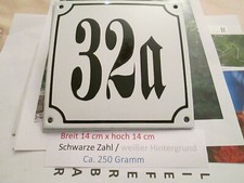 Hausnummer Emaille Nr. 32a