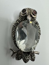 925 Silber Granat Eule
