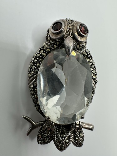 925 silber granat eule - granat,