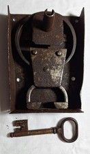 Antikes Truhenschloss Innenschloss Schnappschloss mit Schlüssel !!!