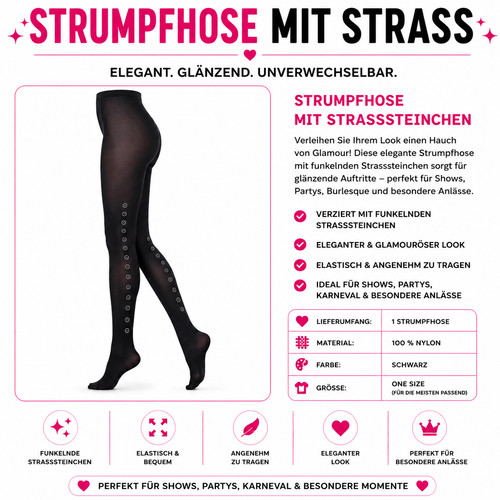 Strumpfhose mit strasssteinen - strumpfhose,