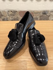 Jimmy Choo Loafer Herren 45 – Schwarz Leder Quasten – NP 750 €