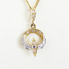 Anhänger Gold 585er Diamanten 14 kt Bicolor f Halskette Goldschmuck Damen