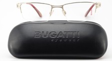 BUGATTI Brille Modell 456 005 XL Square Half-Rim Palladium Red Race + Case FRA