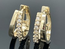 CREOLEN AUS 585/- GELBGOLD MIT BRILLANTEN (GES. CA. 0,33CT.) SCHMUCKJAGD