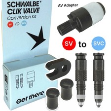 Schwalbe Fahrrad Clik Valve SCV System (SV) Französisch Set (2St) + Adapter AV 