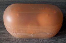 TUPPERWARE ♔ ZWEI DABEI ♔ Eierdose ♔ EI & GO ♔ Dose ♔ orange ♔ A128 ♔ SUPER!!!