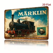 Blechschild Märklin Dampflok Lok Werbeschild Vintage Metallschild TEL4038