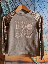 STOP+GO Mädchen Girlie Oberteil grau braun langarm Größe 152