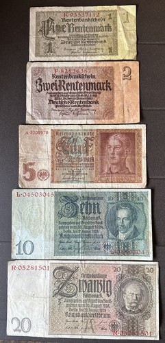 Geldscheine rentenmark - rentenmark, +