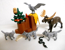 Tiere Amerika + Elch Geier Schlange Wolf Felsen ++ Tierpark + Safari  Playmobil