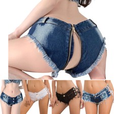 DE Damen Mini Denim Shorts Low Rise Taille Sexy Jean Nachtclub Party Hot Hosen