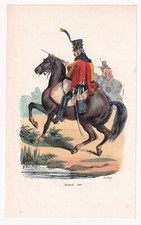 Engraving 19th Century Hussar