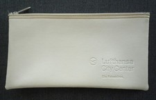 alte Dokumentenmappe Geldmappe Lufthansa City Center Reisebüro Geldtasche weiß 