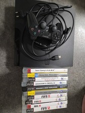 Sony PlayStation 3 Slim 160GB Spielekonsole - schwarz Mit 10 Spiele