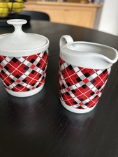 Bavaria 300/1N Set Milchkännchen Zuckerdose Karo Super Zustand