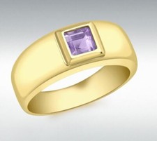 9ct Gelbgold Quadrat Amethyst
