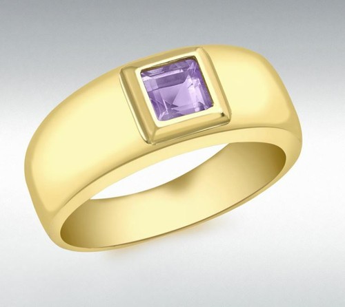 9ct gelbgold quadrat - quadrat, amethyst