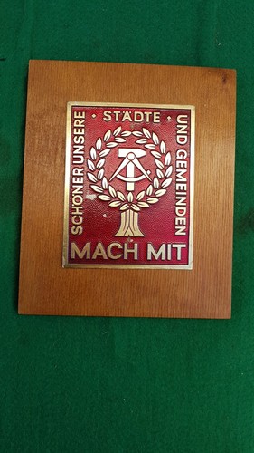 Alte ddr wand plakette mach - alte,