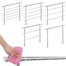 Edelstahl Geländer Treppengeländer Treppe Bausatz mit Querstab Handlauf Brüstung