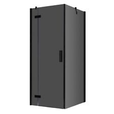 Duschkabine 100x100 cm Duschabtrennung Dusche Glaß Eckdusche schwarz